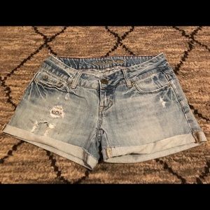 American Eagle Outfitters Shorts - Distressed Denim Roll Up Shorts, Size 2 American Eagle Outfitters Shorts - Distressed Denim Roll Up Shorts, Size 2